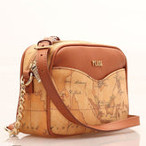 ALVIERO MARTINI - Tracollina con catena e stampa geo classic, Beige